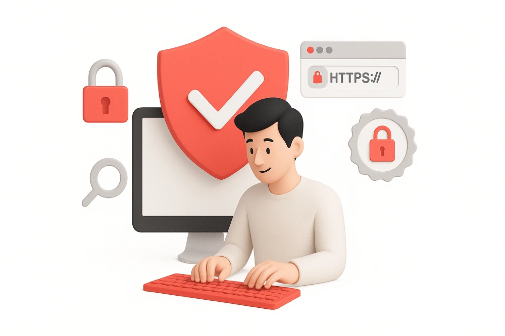 Secure website connection with SSL certificate